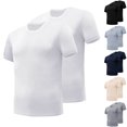 thumbnail image 1 of BADHUB Men's 2Pcs Short Sleeve T Shirts Cotton Causal Crew Neck Solid Color Basic Tees Lightweight Classic Summer Tops 2025 Blue S, 1 of 3