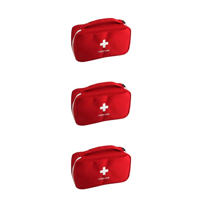 tamizeot Sac de Rangement d'Urgence Randonnée Pilules Organisateur de Cotons-Tiges Étui de Transport Rouge 3Ensemble