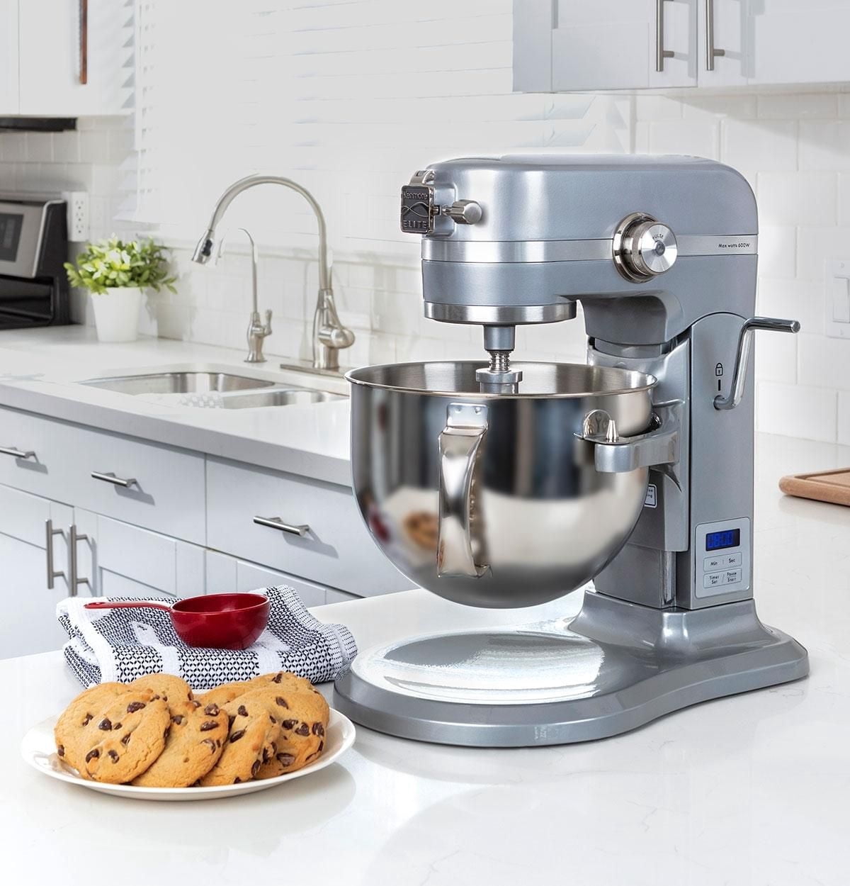Kenmore Elite 6-Qt Bowl-Lift Stand Mixer with Timer, Powerful Motor for Baking & Cooking, Stainless Steel