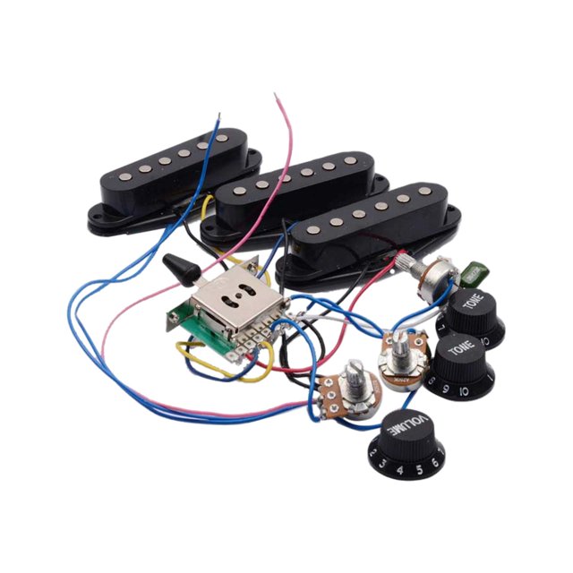 MERIGLARE Précâblé Guitare Micro avec Micro Potentiomètre Simple Micro Unique Noir