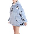 thumbnail image 4 of Faithtur Universal Warm Hooded Sweater Fashion Printing Mink Wool Home Clothes, 4 of 6