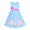 thumbnail image 1 of Girls Dress Blue Unicorn Flower Summer Sundress 9-10 Years, 1 of 8