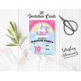 thumbnail image 3 of Darling Souvenir Blue Birthday Invitation Card 28 Pcs Fill or Write In Blank Invites Printable Party Supplies 5 x 7 Inches, 3 of 5