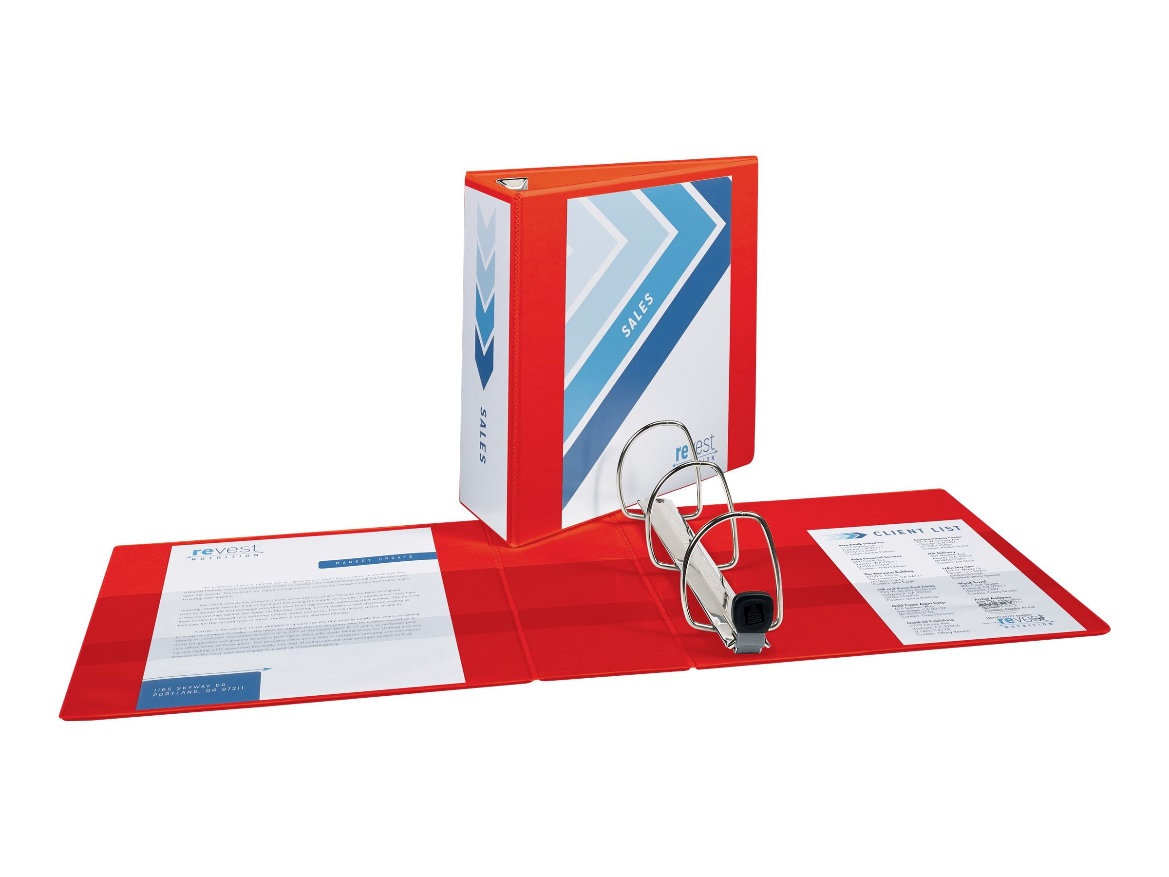 Avery Heavy-Duty Letter Size Presentation Ring Binder, Red