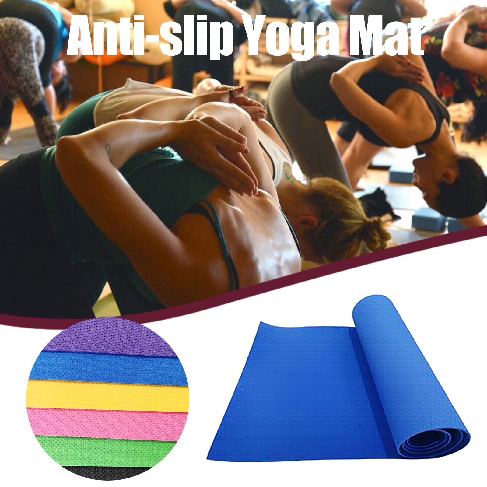 Mefallenssiah Yoga Mat Classic Pro Yoga Mat Eva Friendly Non Slip Fitness Exercise Mat