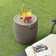 thumbnail image 2 of Costway 9.5 Gallon 4-in-1 Patio Rattan Cool Bar Cocktail Table Side Table Brown, 2 of 10