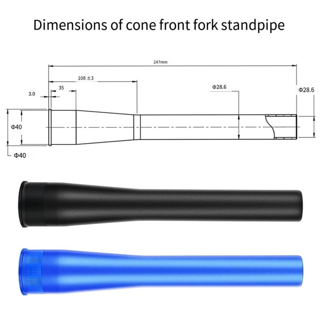 Bike Fork Steerer - 247mm Alloy Replacement for MTB/Road