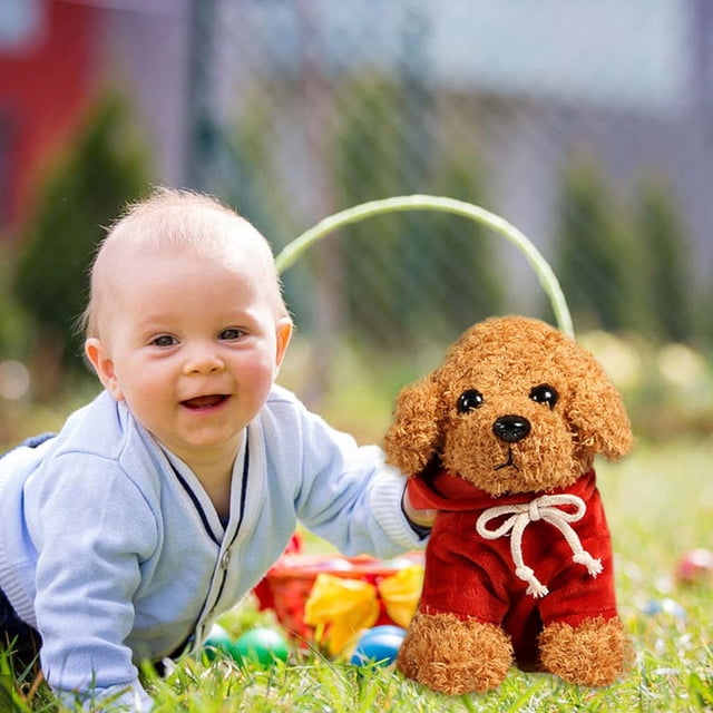 Meitianfacai Jouet Poupée Chiot Chien en Peluche Poupée Chiffon Mignonne Simulation de Poupée