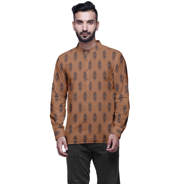 Atasi Indian Traditional Kurta For Men Mandarin Collar Short KurtaShirtFor Boy