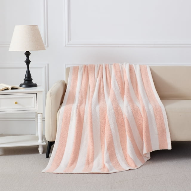 Mainstays Cozy Throw Pink Stripe