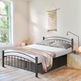 thumbnail image 3 of Costway Queen Size Metal Platform Bed Frame Headboard Footboard Steel Slat Support, 3 of 10