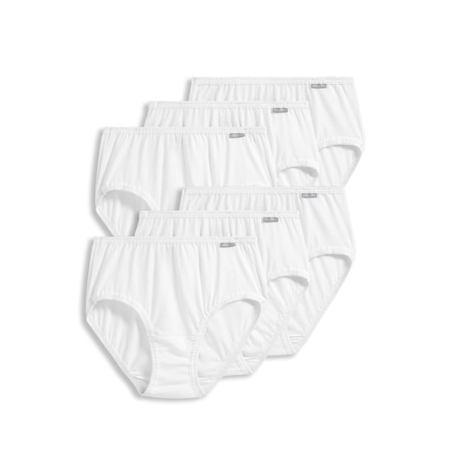 Jockey pour Femmes Elance Hipster - Lot de 6 Comprenant six Paires de sous-Vêtements Style Hipster en Coton Blanc. Faits de Coton Peigné 100 % Filé à l'Anneau pour une Sensation Douce et Respirante. Conçus avec une Coupe Mi-Haute, une Couverture Complète et une Ceinture et des Ouvertures de Jambe Recouvertes de Tissu Doux pour un Confort Accru. Comprend un Gousset 100 % Coton pour une Respirabilité Accrue. Convient pour Lavage et Séchage à la machine.