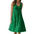 thumbnail image 2 of TIMIFIS Robe Midi d'Été Décontractée Unie Sans Manches pour Femme Grande Taille, Blouse Fluide de Plage et de Fête, 2 of 6