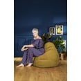 thumbnail image 2 of Gouchee Home Alfa Mustard Bean Bag Chair – Soft Velour Polyester Fabric with Polystyrene Bead Filling, Suitable for Adults and Teens, Lightweight & Portable Seating for Dorm or Living Room, 2 of 7
