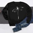 thumbnail image 3 of Chemise à Manches Longues Femme Hauts Automne Manches Longues Chandail Ample Chemise Décontractée Imprimé Poitrine Col Rond Chandails en Molleton Manches Longues Chemises Femmes Chemises Manches Longues pour Femmes, 3 of 8