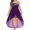 thumbnail image 2 of LOVZFMLL Robe de Soirée Ample à Bretelles Aguichant à Paillettes pour Femme Grande Taille Violet 3TG, 2 of 7