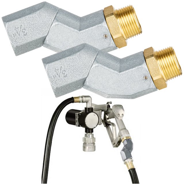 Tuyau de Transfert de Carburant 3/4 Pouces Pivotant, 2 Pcs Connecteur de Tuyau de Carburant à Rotation 360 Degrés avec Filetage Mâle et Femelle 3/4 Pieds', Buse de Carburant Multi-Plan pour Système de Pompe de Tuyau de Transfert de Carburant, Alliage de Zinc