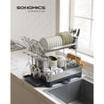 thumbnail image 3 of SONGMICS Dish Drying Rack, 2-Tier Dish Rack for Kitchen Counter with Rotatable and Extendable Drain Spout, Dish Drainer with Utensil, Cup, Glass, Cutting Board Holders, Silver and Gray, 3 of 6