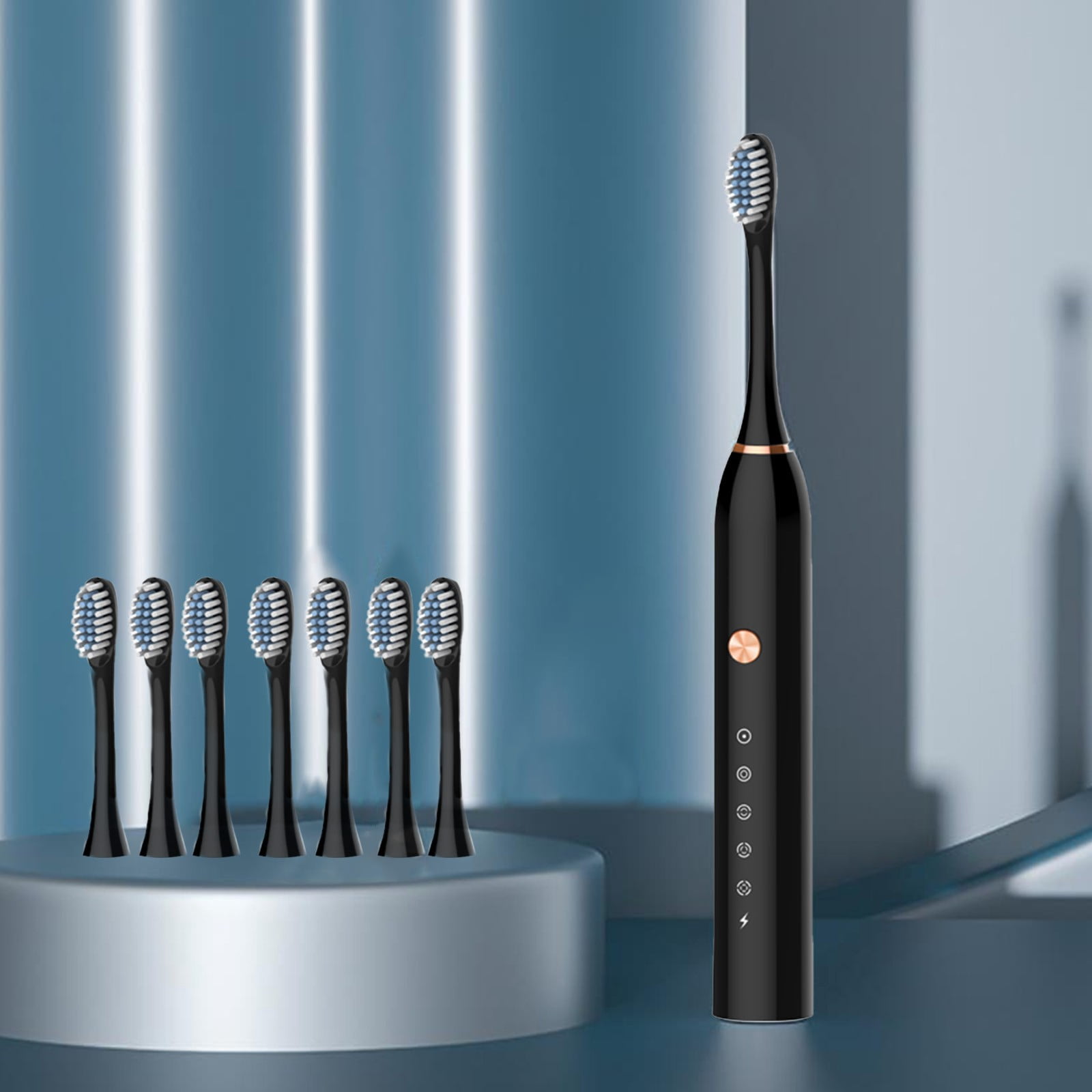 Dvkptbk Electric Toothbrush, Electric Toothbrush with 8 Brush Heads, Smart 5-Speed Timer Electric Toothbrush Ipx65