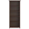thumbnail image 2 of Amherst 30 inch Wide Solid Wood Transitional 5 Shelf Bookcase in Russet Brown, 2 of 8