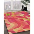 thumbnail image 3 of Ahgly Company Tapis d'Intérieur Lavables à la Machine, Carrés, Transitionnels, Rouges, 4 Pieds Carrés, 3 of 7