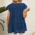 thumbnail image 5 of Timegard Hauts pour Femmes Manches Courtes en Chiffon Blouse Ample Légère Col Rond Été Plage Vacances Hauts, 5 of 5