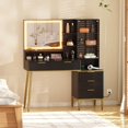 thumbnail image 1 of Coiffeuse avec Lumières et Prise de Courant, Grande Coiffeuse Moderne à Cannelures avec Miroir Hd Éclairé de 30 Po, 5 Tiroirs et Tablette de Rangement, Table de Toilette pour Femmes et Filles, 1 of 6