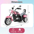 thumbnail image 3 of Gymax Moto Électrique 6 V pour Enfants à 3 Roues, Jouet à Chevaucher avec Phare Réglable, Rose, 3 of 10
