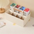 thumbnail image 1 of Qonioi Multifunctional Desk Organizer, Office Desk Stationery Storage Box with Handles, Portable Pen Holder Compartment Box for Home Office School Supplies, 1 of 7