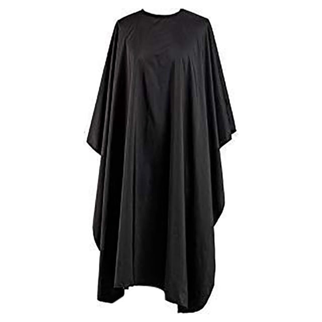 Black Cloth Hair Salon Nylon Shawl with Snap Closure