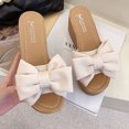 thumbnail image 3 of Leutsin Women Bowknot Beach Summer Slippers Platform Slope Heels Plus Size Shose, 3 of 5