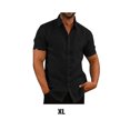 thumbnail image 4 of Baohd Chemise à Simple Boutonnage pour Homme de Banquet, Voyage, Randonnée, Été, Boutonnée, Manches Courtes, Col Rabattu, Chemises, Vêtements Mode, Noir, TG, 4 of 5