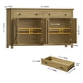 thumbnail image 2 of Homfa Buffet de Cuisine Style Ferme, Armoire Buffet en Bois à 4 Portes et 2 Tiroirs avec Tablettes Ajustables, Brun, 2 of 7