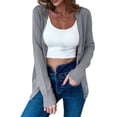 thumbnail image 1 of aohooy Cable Knit Cardigan Women Plus Size V-Neck Button Down Cardigans Solid Soft Long Sleeve Sweaters Gray,XXXL, 1 of 9