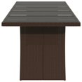 thumbnail image 3 of vidaXL Table de Jardin avec Plateau en Verre Brun 240x90x75 cm Rotin Poly, 3 of 5