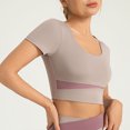 thumbnail image 2 of Timegard Hauts de Yoga pour Femmes Col Rond Manches Courtes Ajusté Confortable Court Extensible Entraînement Gym T-Shirts, 2 of 4