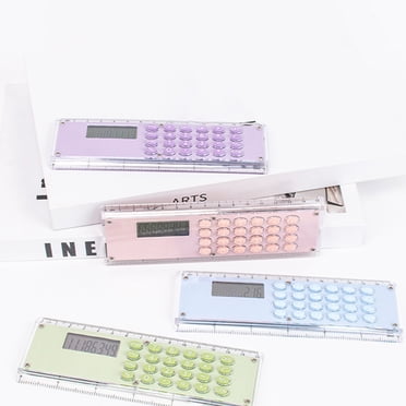 MTBLYS Calculatrice Règle 6 Pouces Opérations de Math de Base Outil de Mesure Règle Standard en Plastique Usage Bureau Maison