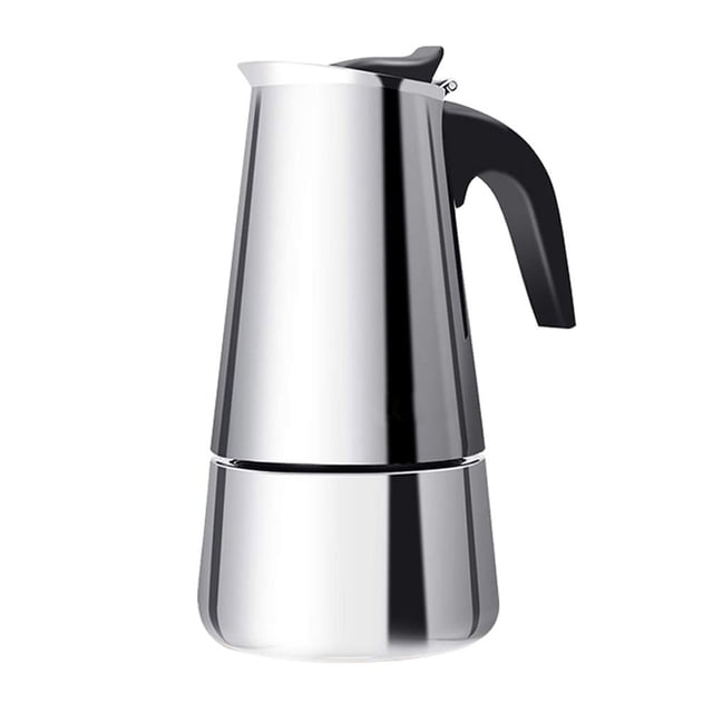 Cafetière, Pot Moka en Acier Inoxydable Poli pour Camping