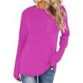 thumbnail image 2 of Timegard Womens Tops Crewneck Long Sleeve Drop Shoulder Basic Tee Fall Casual Loose Tops with Pocket, 2 of 5