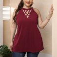 thumbnail image 4 of EQWLJWE Femmes Sans Manches Tops Summer Tank Tops for Women Femmes Casual Summer Col Rond Manches Couleur Unie Tops Vestes Molletonnées Blouses, 4 of 6