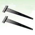 thumbnail image 2 of 2PC 12Inch Light Duty Strap Tee Hinge T-hinge T-shaped Hinges Triangle Hinges Slotted Bearing Doors (Black), 2 of 9