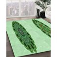 thumbnail image 3 of Ahgly Company Tapis d'Intérieur Lavables à la Machine, Carrés, Transitionnels, Verts, Tapis de Zone, 8 Pieds Carré, 3 of 7
