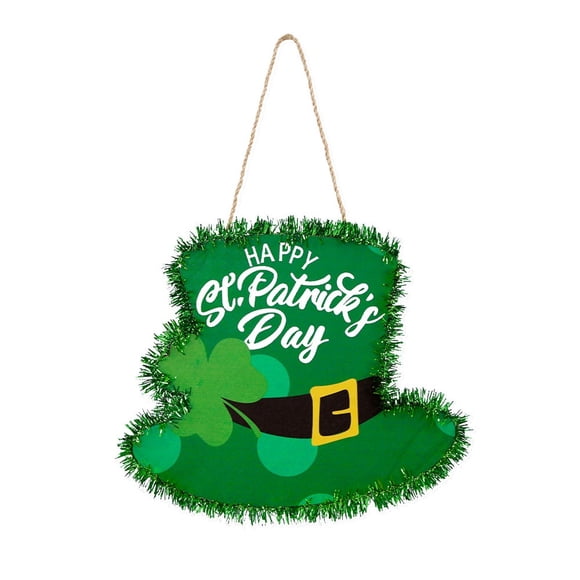 St. Patrick's Day Lucky Door Sign St. Patrick's Day Shamrock Door Hanger Welcome Wooden Hanging Sign Green Door Hanger for Front Door Outdoor Farmhouse Porch