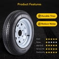 thumbnail image 4 of 5.3-12 Trailer Tires on 12" Rims - 6 Ply Load Range C, White Spoke, Set of 2 Wheels, 4 of 5