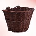 thumbnail image 4 of D Shape Wicker Children Bike Basket Detachable Front Handlebar Basket Handmade Wick Woven Bike Storage Container (Brown), 4 of 8