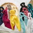 thumbnail image 4 of Women Girl Bow Satin Ribbon Ponytail Scarf Hair Tie Rope Scrunchies Elastic Band, 4 of 8