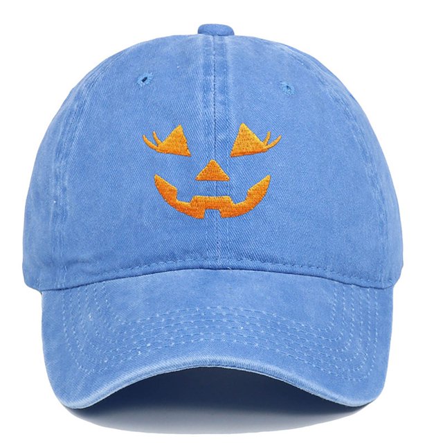 Unisex Embroidered Baseball Cap with Pumpkin Design for Outdoor Sports Casual Wear Lightweight Adjustable Hat