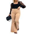 thumbnail image 1 of Women Corduroy Flared Pants Stretch Bootcut Bell Bottom Trousers, 1 of 5
