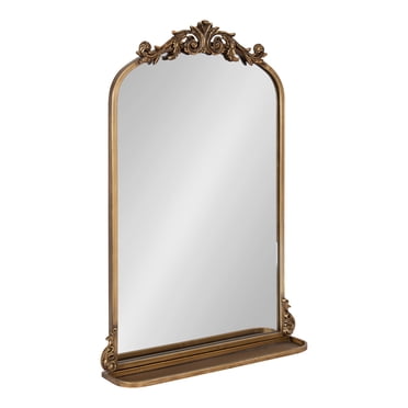 Kate and Laurel Arendahl Miroir Traditionnel Vintage en Arche avec Tablette, 21 x 32, Or, Miroir Mural Baroque Antique en Arche avec Tablette Fonctionnelle et Cadre Orné