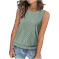 thumbnail image 4 of Liquidation! Hauts Grande Taille pour Femmes, Blouse à Manches Courtes d'Été pour Femmes, Haut Décontracté Ample Sans Manches à Col Rond, 4 of 5